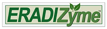 Eradizyme™ logo featuring a clean and modern design, representing a natural and eco-friendly pest control brand.